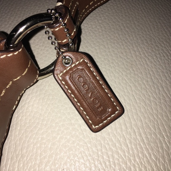 Coach Signature Logo Purse Brown Tan Snap Closure - Picture 3 of 8